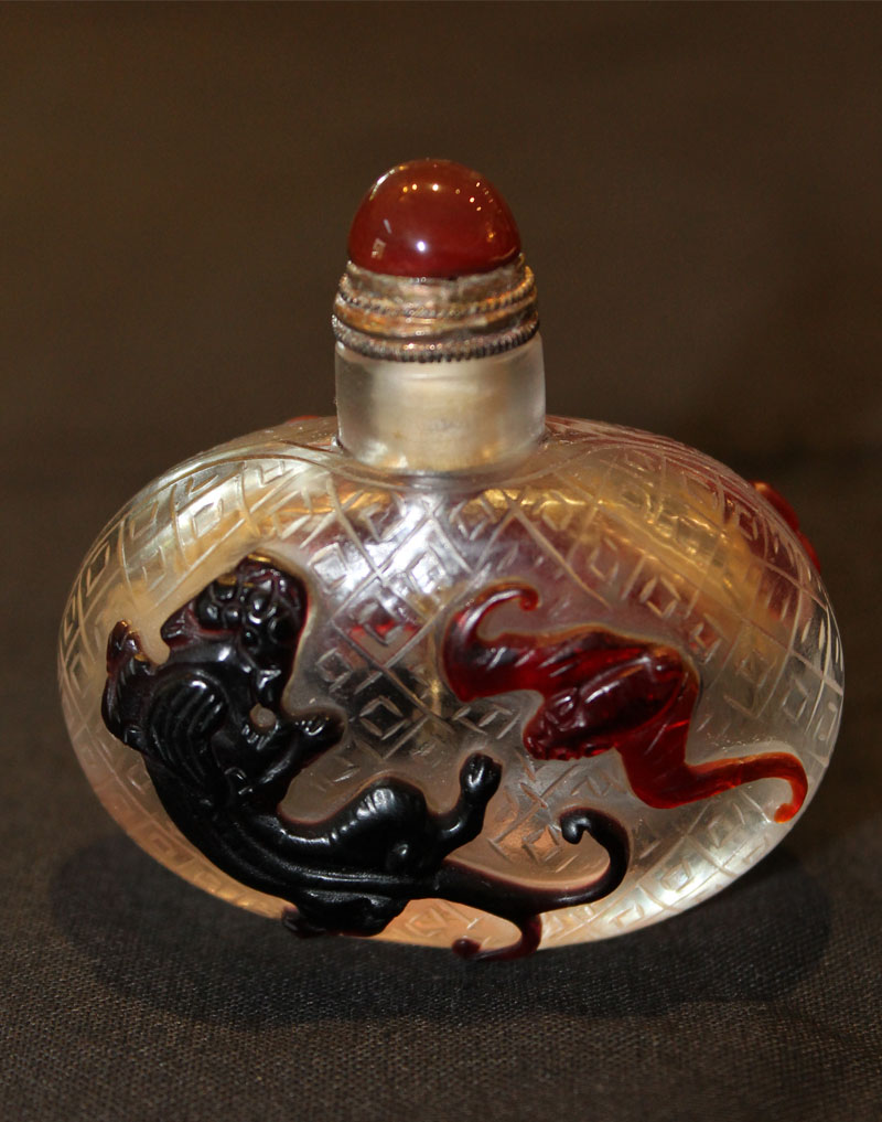 Real Rare Antiques Snuff Bottle 2 Color Glass